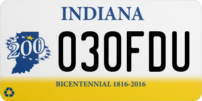 IN license plate 030FDU
