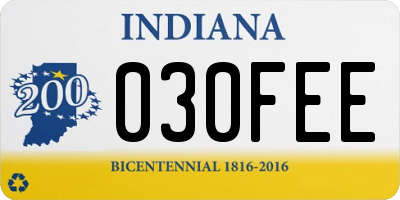 IN license plate 030FEE
