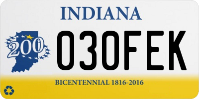 IN license plate 030FEK