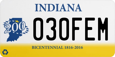 IN license plate 030FEM