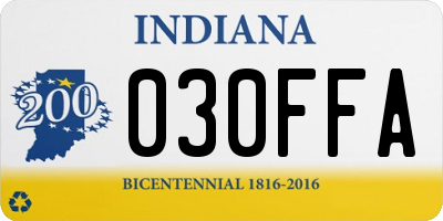 IN license plate 030FFA