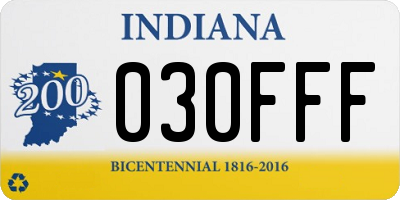IN license plate 030FFF