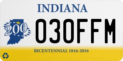 IN license plate 030FFM