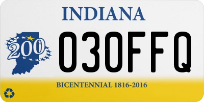IN license plate 030FFQ