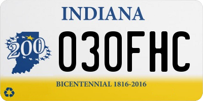 IN license plate 030FHC