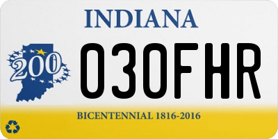 IN license plate 030FHR