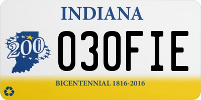 IN license plate 030FIE