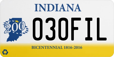 IN license plate 030FIL
