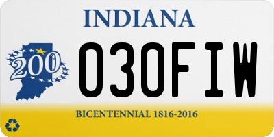 IN license plate 030FIW