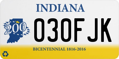 IN license plate 030FJK