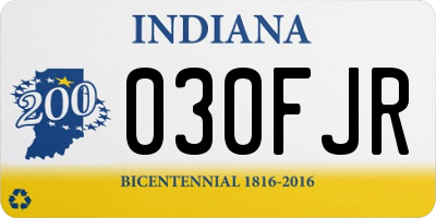 IN license plate 030FJR