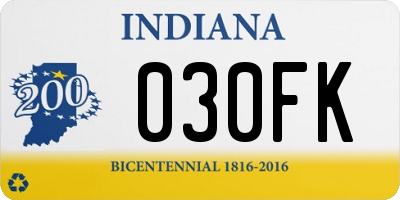 IN license plate 030FK