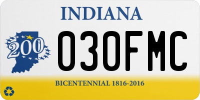 IN license plate 030FMC