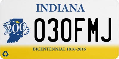IN license plate 030FMJ