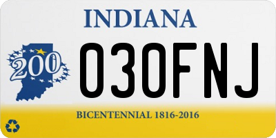 IN license plate 030FNJ