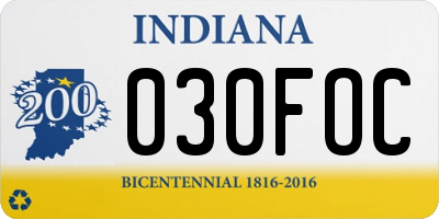 IN license plate 030FOC