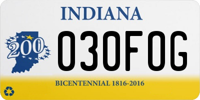 IN license plate 030FOG