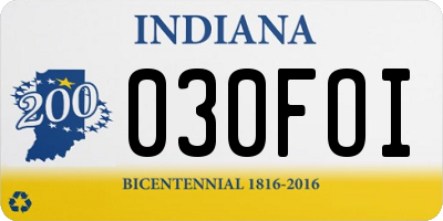 IN license plate 030FOI