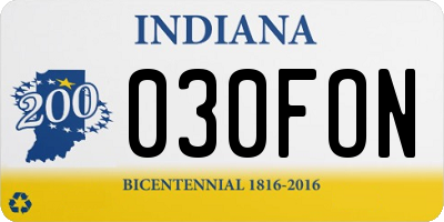 IN license plate 030FON