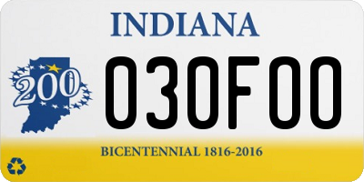 IN license plate 030FOO