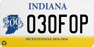 IN license plate 030FOP