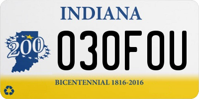 IN license plate 030FOU