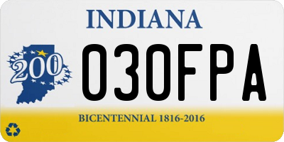 IN license plate 030FPA