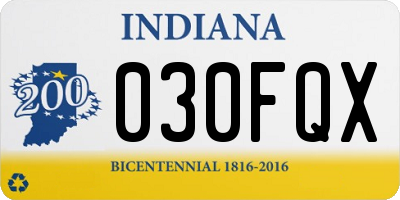 IN license plate 030FQX
