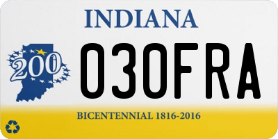 IN license plate 030FRA