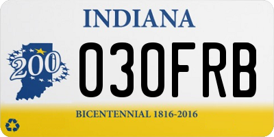 IN license plate 030FRB