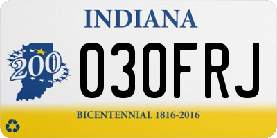 IN license plate 030FRJ