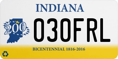 IN license plate 030FRL