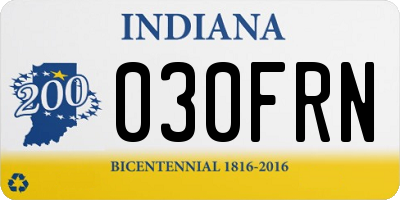 IN license plate 030FRN