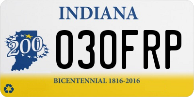IN license plate 030FRP