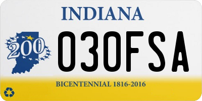 IN license plate 030FSA