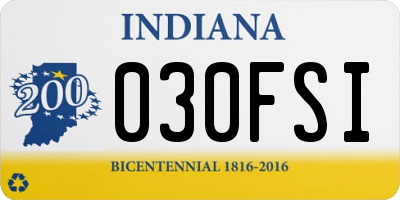 IN license plate 030FSI