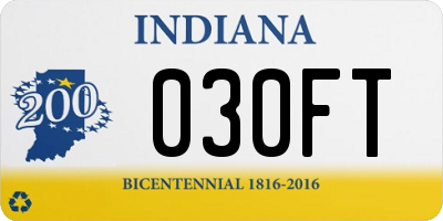 IN license plate 030FT