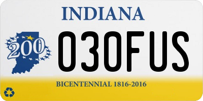 IN license plate 030FUS