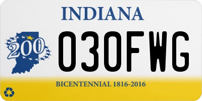 IN license plate 030FWG