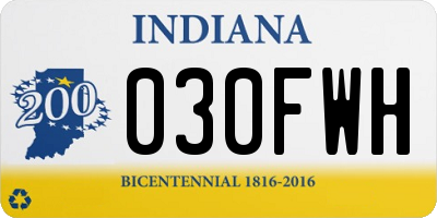 IN license plate 030FWH