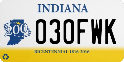 IN license plate 030FWK