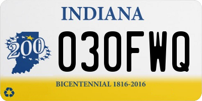 IN license plate 030FWQ