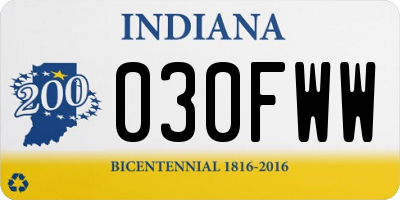 IN license plate 030FWW