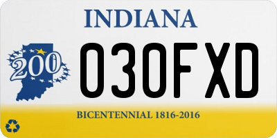 IN license plate 030FXD