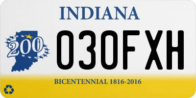 IN license plate 030FXH