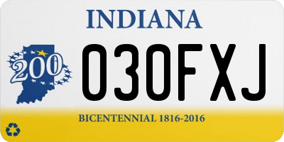 IN license plate 030FXJ