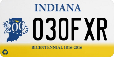 IN license plate 030FXR