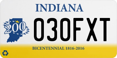 IN license plate 030FXT