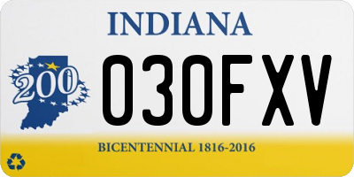 IN license plate 030FXV
