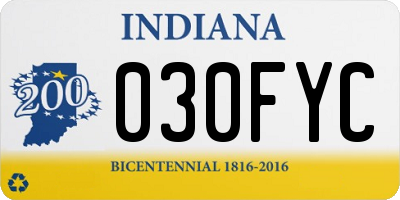 IN license plate 030FYC